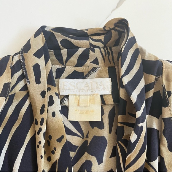 Vintage 1980’s Escada Silk Animal Print Blouse - Picture 8 of 12